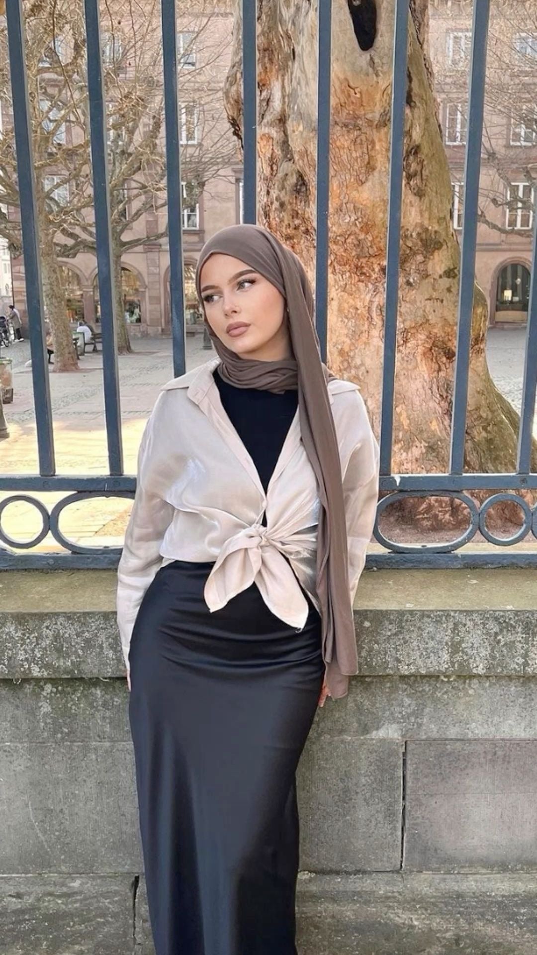 Jupe satin longue